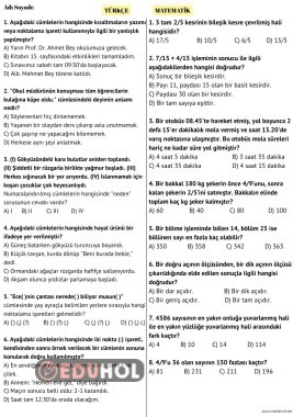 4. Sınıf Haftalık deneme sınavı