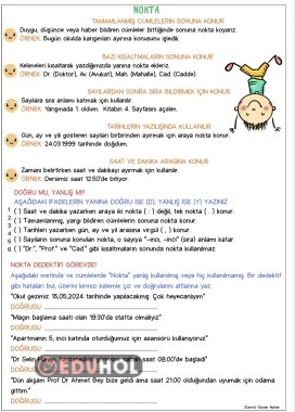 Nokta, Virgül anlatım ve sorular