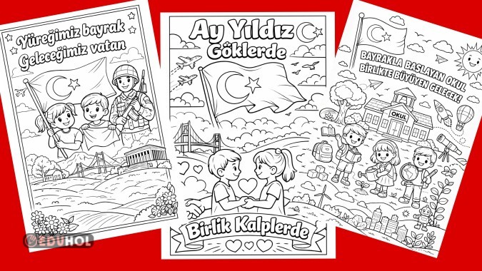 Bayrak Sevgisi Boyama Sayfaları