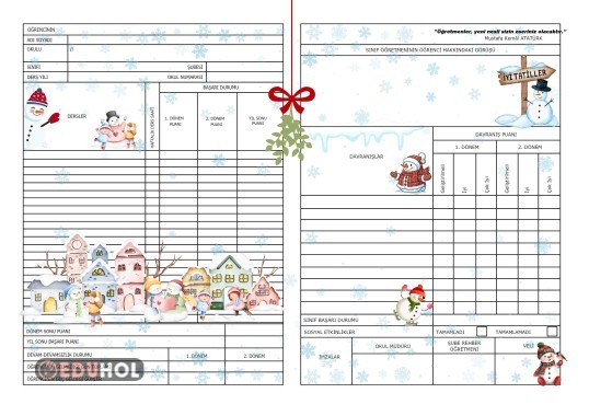 Karne Baskısı Kardan Adam Temalı