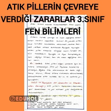 Atık pillerin çevreye verdiği zararlar 3.sınıf fen bilimleri