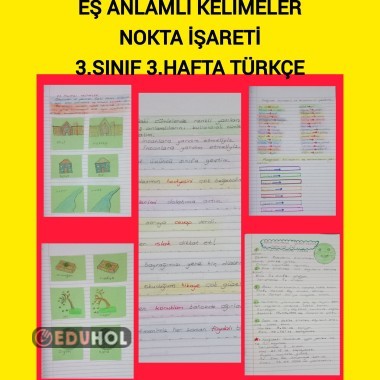 Eş anlamlı kelimeler ve nokta işareti 3.sınof Türkçe