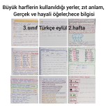 3.sınıf Türkçe Eylül 2.hafta