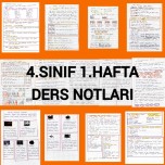 4.sınıf 1.hafta ders notları
