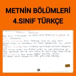 Metnin bölümleri 4.sınıf Türkçe