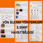 Yön bulma yöntemleri ve değerlendirme soruları 3.sınıf hayat bilgisi