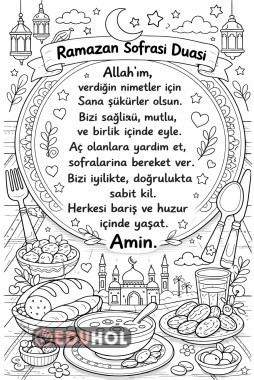 Ramazan sofrası duası ve boyaması