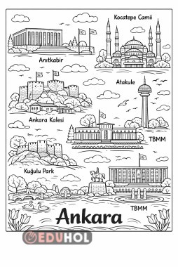 Yaşadığım yer Ankara boyama sayfası