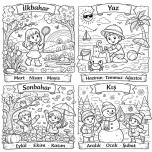 Hayat bilgisi mevsimler boyama yapıştırma