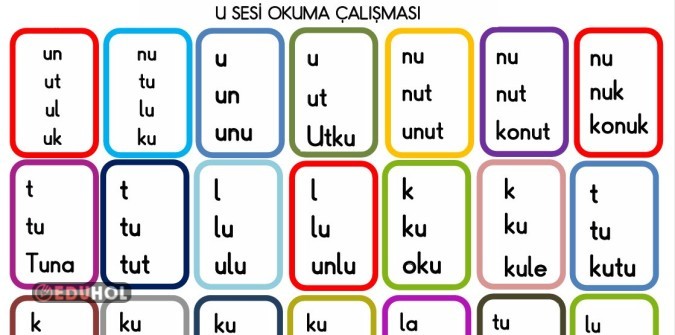 U sesi kelimeler ve karesel metinler