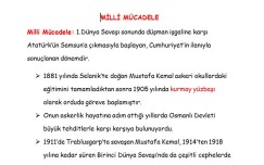 MİLLİ MÜCADELE ÖZET