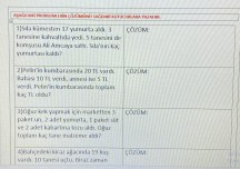1.SINIF PROBLEM SORULARI