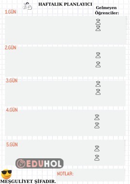 HAFTALIK PLANLAYICI- ÖĞRETMENE YARDIMCI