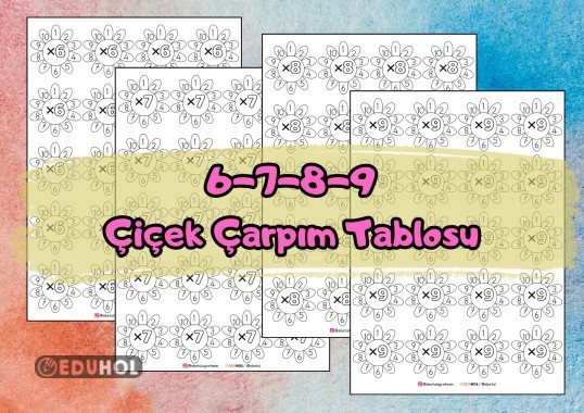 6-7-8-9 Çiçek Çarpım Tablosu - İnteraktif Defter