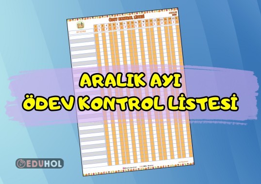 Aralık Ayı Ödev Kontrol Listesi