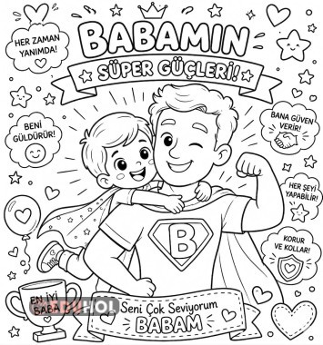 Babalar Günü Boyama - Erkek Çocuk