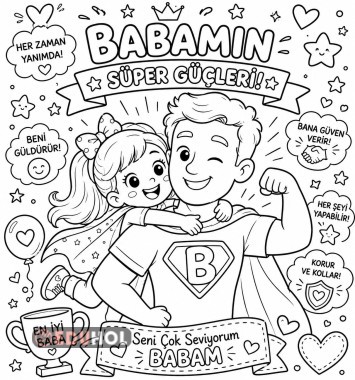 Babalar Günü Boyama - Kız Çocuk