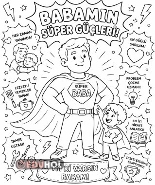 Babalar Günü Boyama 2 - Erkek Çocuk
