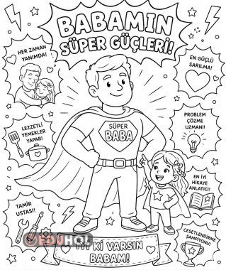 Babalar Günü Boyama 2 - Kız Çocuk