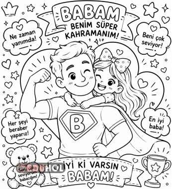 Babalar Günü Boyama 3 - Kız Çocuk