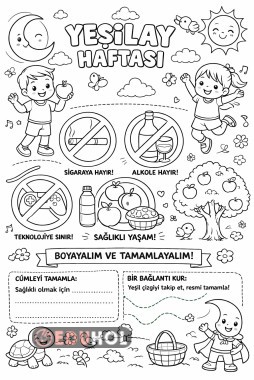 Yeşilay Haftası Boyamalı Etkinlik