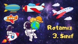 Rotamız 3. Sınıf yazısı ve pano görselleri