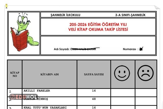 VELİ ÖĞRENCİ KİTAP OKUMA LİSTESİ