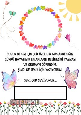 1. Sınıf Anne Kelimesi Etkinliği Fotoğraf Ekleme Magnet