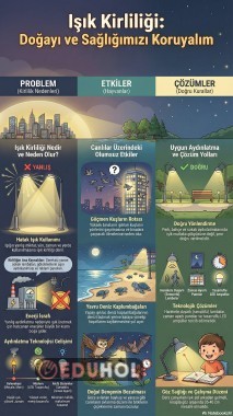 Işık kirliliği infografik afiş