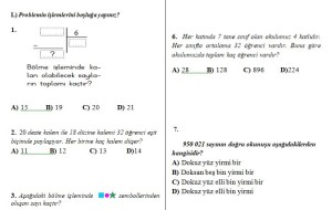 4.sınıf matematik 1.dönem 2. yazılıya hazırlık