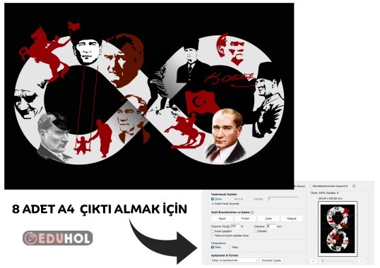 10 KASIM PANO SONSUZLUK ŞABLONU