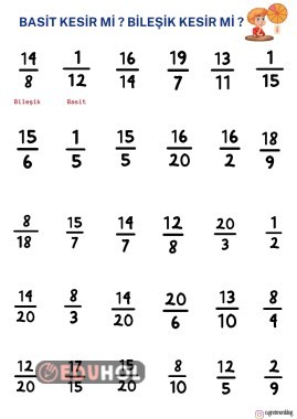 4.sınıf Basit - Bileşik Kesir