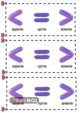 KÜÇÜKTÜR - BÜYÜKTÜR - EŞİTTİR DEFTERE YAPIŞTIRMA ETKİNLİĞİ