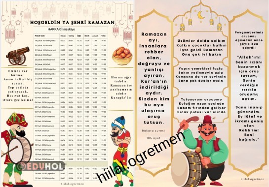 İMSAKİYE (H harfi)