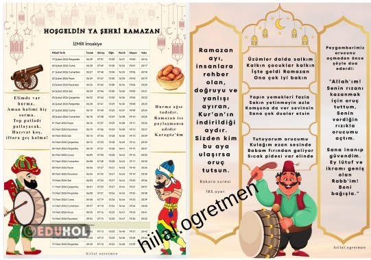 İMSAKİYE ( I - İ harfleri)