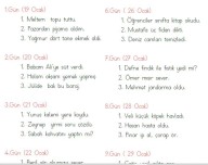 Her güne 3 cümle diktesi(Bazıları eski fiş cümleleri)