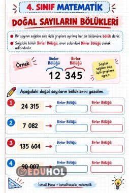 4. sınıf bölük kavramı