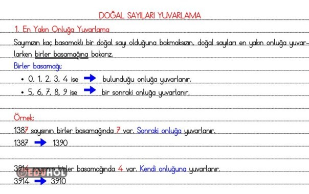 En Yakın Onluğa Yuvarlama