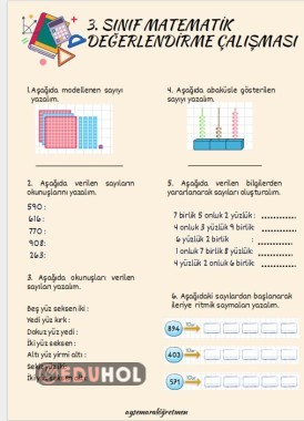 3. SINIF MATEMATİK DEĞERLENDİRME