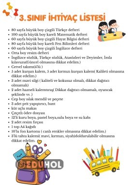 3.SINIF İHTİYAÇ LİSTESİ