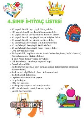 4. SINIF İHTİYAÇ LİSTESİ