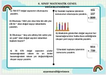 1-2. HAFTA MATEMATİK DEĞERLENDİRME