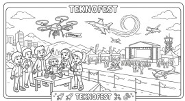 TEKNOFEST'E GİDİYORUZ METNİ BOYAMA