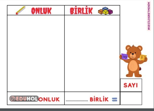 ONLUK ve BİRLİK YAZ - SİL ŞABLONU