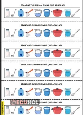 Standart Olmayan Sıvı Ölçme Araçları (Deftere yapıştırma)