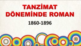 TANZİMAT EDEBİYATI ROMAN