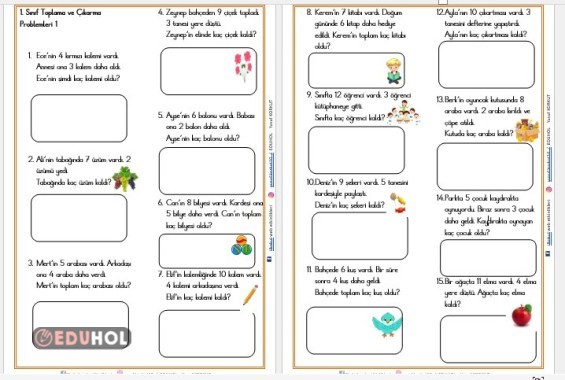 1. SINIF KARMA PROBLEMLER 1