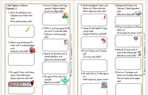 1. SINIF KARMA PROBLEMLER 2