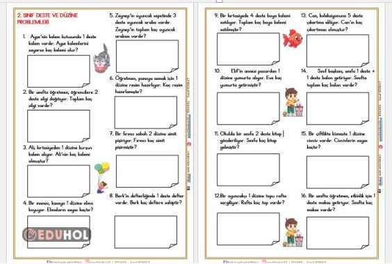 2. SINIF DESTE VE DÜZİNE PROBLEMLERİ