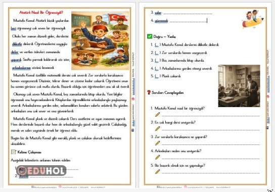 2. SINIF HAYAT BİLGİSİ ATATÜRK NASIL BİR ÖĞRENCİYDİ